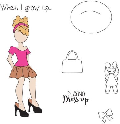 Prima Julie Nutting Mixed Media Cling Rubber Stamps - Emmy-Lou