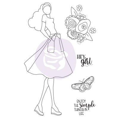 Prima Julie Nutting Mixed Media Cling Rubber Stamp - Phoebe