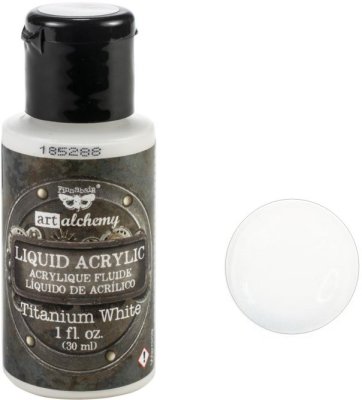 Prima Finnabair Art Alchemy Liquid Acrylic Paint - Titanium White (30ml)