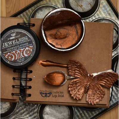 Prima Finnabair Art Extravagance Jewel Texture Paste - Tiger's Eye Stones (100ml Jar)