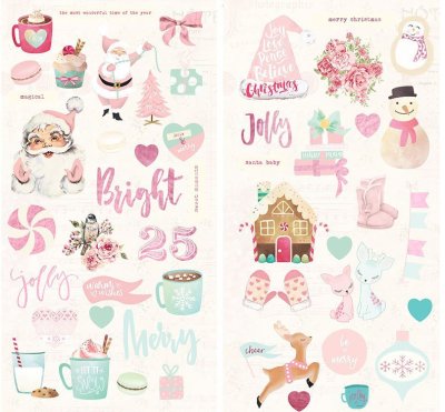 Prima 6"x12" Chipboard Stickers - Santa Baby (2 pack)