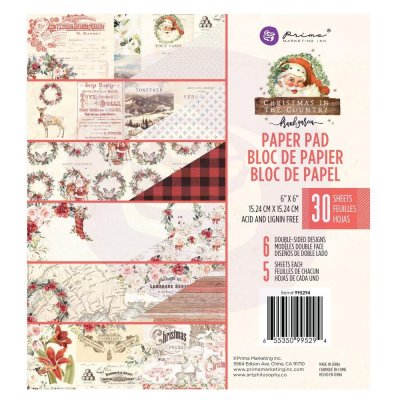 Prima Marketing 6”x6” Paper Pad - Christmas In The Country (30 sheets)