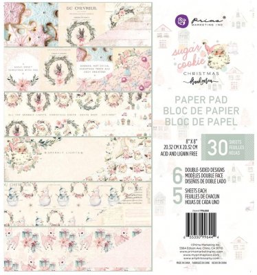 Prima Marketing 8”x8” Paper Pad - Sugar Cookie Christmas (30 sheets)