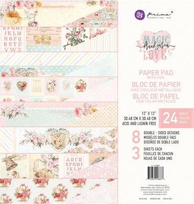 Prima Marketing 12"x12" Double-Sided Paper Pad - Magic Love (24 sheets)