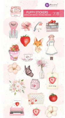 Prima Marketing Strawberry Milkshake Puffy Stickers (20 pack)