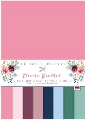 The Paper Boutique A4 Coloured Card Collection - Bloomin Beautiful (24 sheets)