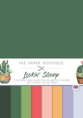 The Paper Boutique A4 Coloured Card Collection - Lookin Sharp (24 sheets)