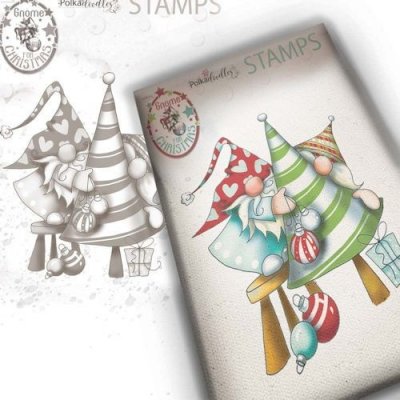 Polkadoodles Clear Stamps - Gnome Decorating The Tree