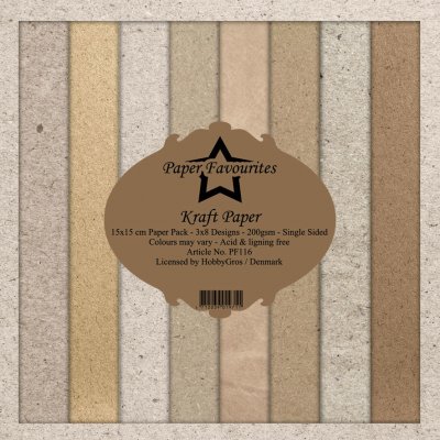 Paper Favourites 6”x6” Paper Pack - Kraft Papers (32 sheets)