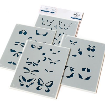 Pinkfresh Studio 4.25"x5.25" Stencils - Small Butterflies (4 pack)