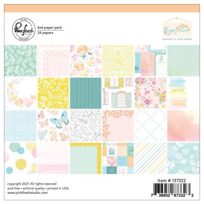 PinkFresh Studio Double-Sided Paper Pack 6"x6" - Happy Heart (24 sheets)