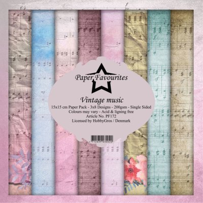 Paper Favourites 6”x6” Paper Pack - Vintage Music (24 sheets)