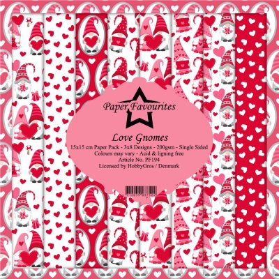 Paper Favourites 6”x6” Paper Pack - Love Gnomes (24 sheets)