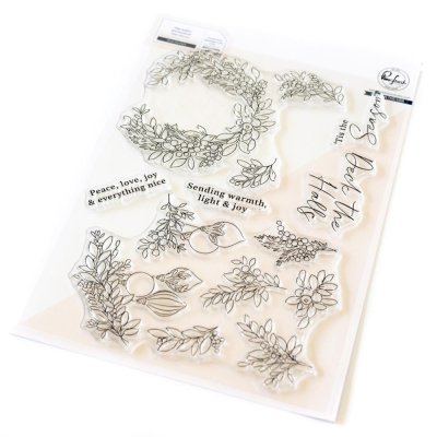 Pinkfresh Studio 6"x8" Clear Stamp Set - Deck The Halls