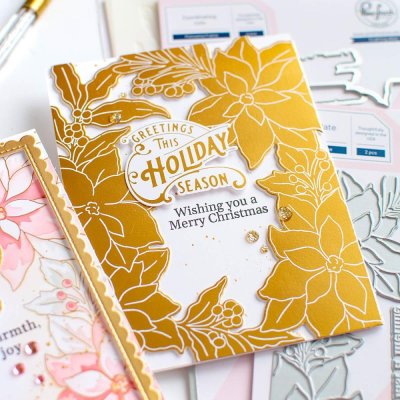 Pinkfresh Studio Press Plate - Poinsettia Frame