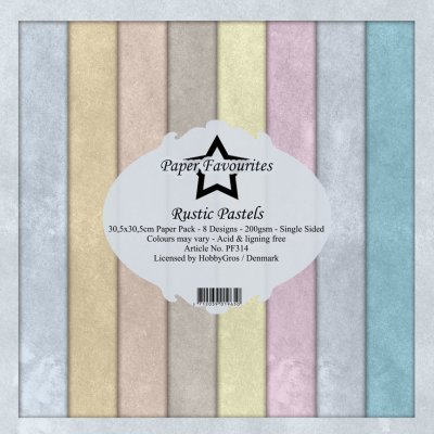 Paper Favourites 12”x12” Paper Pack - Rustic Pastels (8 sheets)