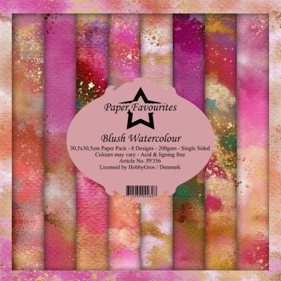 Paper Favourites 12”x12” Paper Pack - Blush Watercolour (8 sheets)