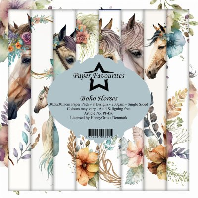 Paper Favourites 12”x12” Paper Pack - Boho Horses (8 sheets)