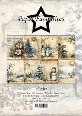 Paper Favourites A5 Paper Pack - Winter (24 sheets)