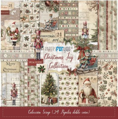 Papers For You 8”x8” Scrap Paper Pack Christmas Joy (24 sheets)