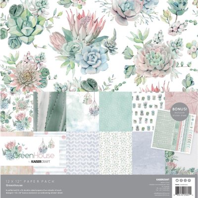Kaisercraft 12"x12" Paper Pack - Greenhouse (12 sheets)