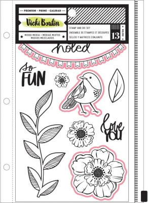 Vicki Boutin Color Kaleidoscope Stamps & Dies - So Fun (with magnetic sheet & pouch)