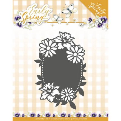 Precious Marieke Dies - Early Spring Flowers Oval label