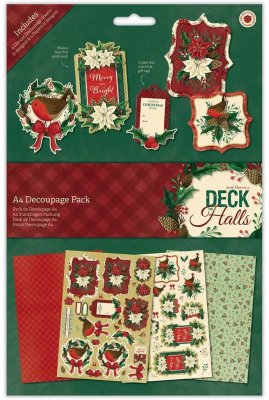 Papermania A4 Decoupage Pack - Deck The Halls