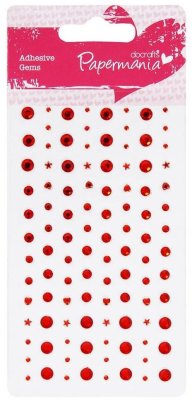 Papermania Adhesive Stones - Red (104pcs)