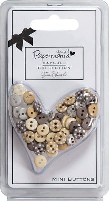 Docrafts Capsule Collection Mini Polka Buttons - Lincoln Linen (60 pack)