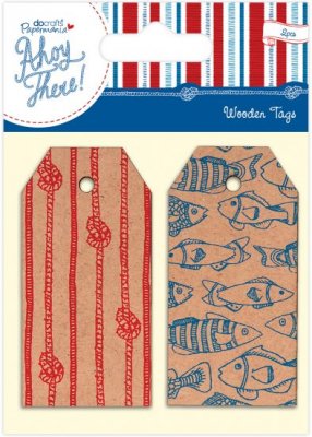 Docrafts Wooden Tags - Ahoy There (2 pieces)