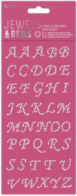Docrafts Jewels & Gems Alphabet Stickers - Gem Italic