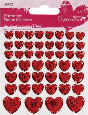 Docrafts Shimmer Heart Stickers (46 hearts)