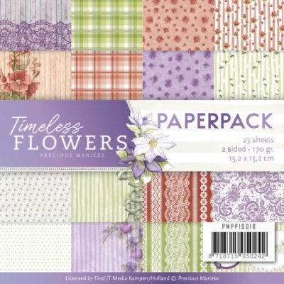Precious Marieke 6”x6” Paper Pack - Timeless Flowers (23 sheets)