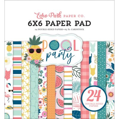 Echo Park 6"x6" Double-Sided Paper Pad - Pool Party (24 sheets)