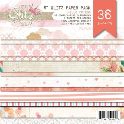 Glitz Design - 6"x6" Hello Friend Paper Pad (36 Sheets)