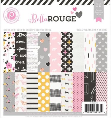Pink Paislee 6"x6" Paper Pad - Bella Rouge (36 sheets)