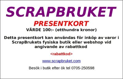 PRESENTKORT 100