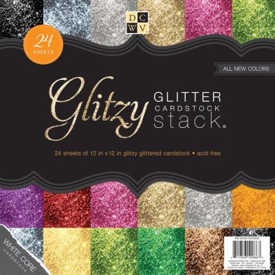 DCWV 12"x12" Paper Stack - Glitzy Glitter, White Core (24 sheets)