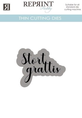 Reprint Dies - Stort Grattis med bakgrund (50 mm)