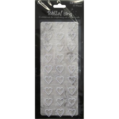 Bling Self-Adhesive Hearts - Pearl (27 pack)