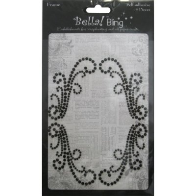 Bling Self-Adhesive Frames - Black (4 pack)