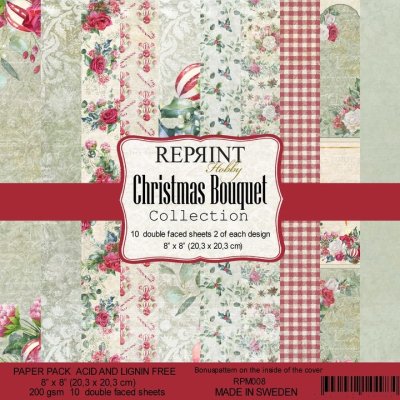 Reprint 8”x8” Paper Pack - Christmas Bouquet Collection