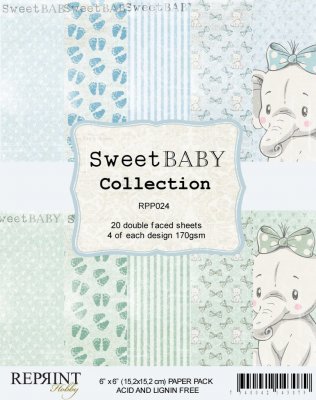 Reprint 6”x6” Paper Pack - Sweet Baby Blue (20 sheets)