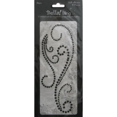 Bling Self-Adhesive Vintage Flourish - Black (2 pack)