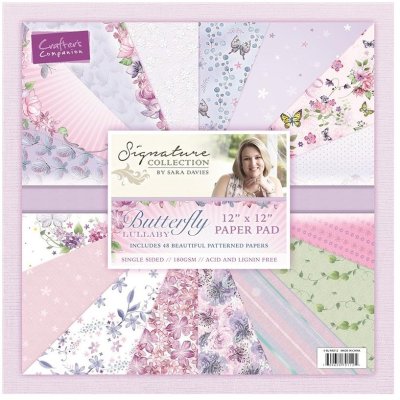 Crafters Companion Sara Signature Collection - 12"x12" Butterfly Lullaby Pad Pad (48 papers)