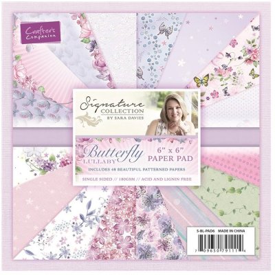 Crafters Companion Sara Signature Collection - 6"x6" Butterfly Lullaby Pad Pad (48 papers)