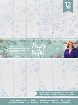 Crafters Companion 4”x6” Luxury Foiled Card Pad - Frosty and Bright (12 sheets)