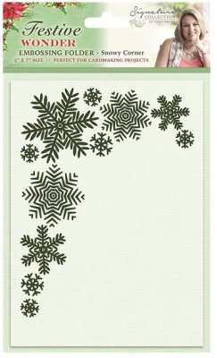 Crafters Companion Sara Signature Collection - Festive Wonder Embossing Folder (Snowy Corner)