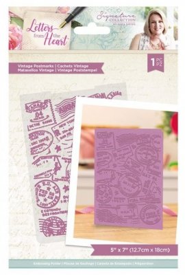 Crafters Companion Embossing Folder - Letters from The Heart Vintage Postmarks
